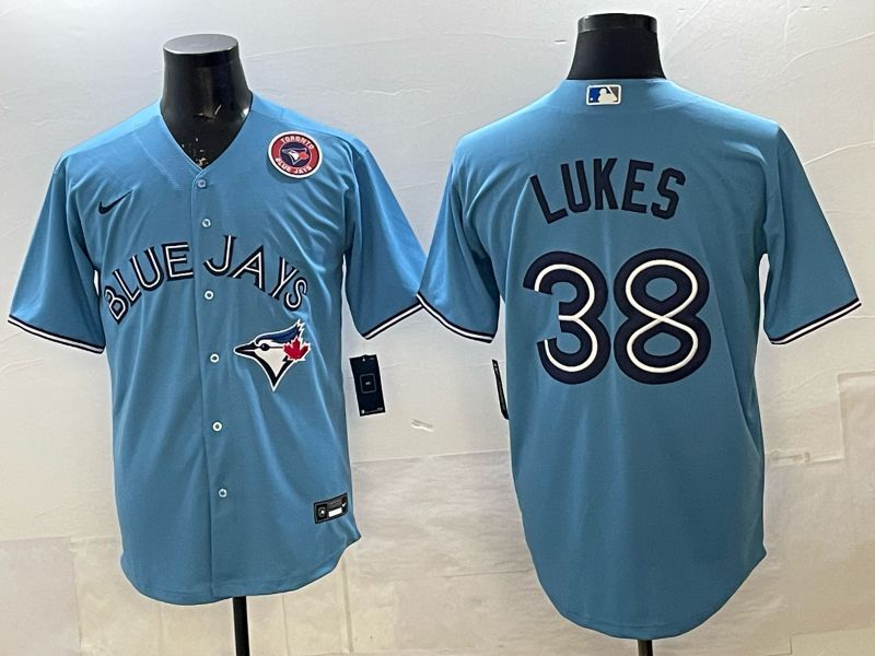 Men 2025 Nike Toronto Blue Jays #38 Lukes Light Blue Game MLB Jersey 05